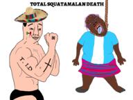 bloodshot_eyes brown_skin christianity clothes country crying flag full_body glasses guatemala hat mexico nazism open_mouth rope sombrero suicide tattoo text tongue tranny variant:bernd variant:chudjak white_skin yellow_teeth // 960x720 // 230.6KB