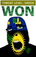 ahegao country emerald flag flag:guadeloupe fleur-de-lys france gem glasses green green_eyes guadeloupe hair looking_up open_mouth plant schlog_color_event soyjak soyjak_blog stubble sun teeth text threat_level_green variant:cobson won // 721x1115 // 213.2KB