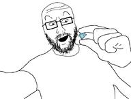 bald gem glasses hand happy holding_gem nuvariant soyjak variant:rockjak variant:unknown // 1682x1266 // 53.6KB