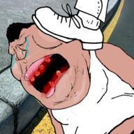 artist:mexicutioner background blood curb curb_stomp execution gore mexicutioner shitoko_abuse soyjak teeth variant:meximutt // 1250x1250 // 1.5MB