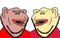 2soyjaks amerimutt asiamutt asian brown_skin clothes ear soyjak stubble subvariant:impish_amerimutt variant:impish_soyak_ears yellow_skin // 1191x760 // 47.9KB