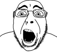 glasses merge open_mouth series:fusionjaks soyjak stubble variant:bernd variant:cobson // 1106x1012 // 180.4KB