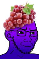 concerned ear food foodjak frown fruit glasses gradient grape purple_skin series:fruiterz! soyjak stubble variant:soyak // 632x949 // 419.2KB