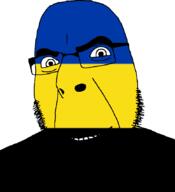 flag flag:gelderland full_head gelderland glasses hair looking_at_you netherlands open_mouth smile soyjak stubble teeth variant:cobson // 775x849 // 13.7KB