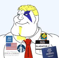 Gladiator-Y(user) Warrior-Z(user) aryan blond_beard book_of_mormon clothes flag:united_states geometry_dash hello_my_name_is_(sticker) kratos mormon mormonism necktie red_tie series:keep_raging_on_them subvariant:mexiaryan variant:meximutt white_skin // 886x872 // 191.7KB