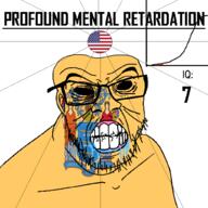 1776 angry animal bald black_eyes black_hole black_sclera clenched_teeth closed_mouth cornucopia cracked_teeth drool ear flag flag:new_jersey flag:united_states food fruit glasses hair horse iq iq_bell_curve mustache new_jersey nightmare_fuel no_pupils plow profound_mental_retardation retard soyjak star_(symbol) state stubble text united_states variant:feraljak wrinkles // 1024x1024 // 174.7KB