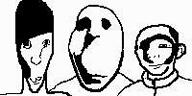 3soyjaks black_and_white ear ext=mp4 low_resolution ominous pixelated series:trios_&_duos subvariant:custard_cream subvariant:dariusjak subvariant:evanjak variant:casnatus variant:gapejak variant:kuzjak video // 200x100, 146s // 2.6MB