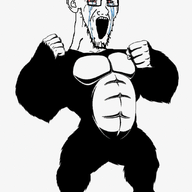 angry animal animated crying glasses gorilla open_mouth soyjak stubble variant:soyak // 900x1200 // 402.8KB