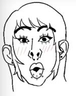 blush ear eyelashes eyeliner female hair nose_piercing open_mouth soyjak variant:nojak // 930x1186 // 444.1KB