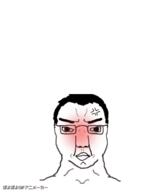 angry animated glasses hair imminent_beatdown imminent_death poyopoyo scary soyjak subvariant:chuddy terrifying threatening variant:chudjak zoomzoom // 334x400 // 933.3KB