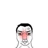 angry animated glasses hair imminent_beatdown imminent_death poyopoyo scary soyjak subvariant:chuddy terrifying threatening variant:chudjak zoomzoom // 334x400 // 933.3KB