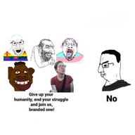 aids angry artist:conservativewaluigi beard berserk black_skin bloodshot_eyes chad chud faggot feminist gay glasses jews judaism lgbt nas:happy_jewish nas:merchant nas:tyrone nigger purple_hair rainbow red_eyes sjw soyjak text tongue tranny troon tyrone variant:bernd variant:chudjak variant:feraljak yellow_teeth // 1280x1280 // 441.4KB