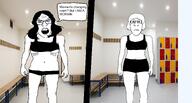 angry anorexia bench bikini bra bulge changing_room comic dark_hair eyelashes female full_body glasses hair hook irl_background locker long_hair male mtf oc open_mouth penis pre-transition ribs room shaved skinny speech_bubble sports_bra standing subvariant:female_markiplier subvariant:hormonnah subvariant:neutralplier teeth text thin toss tranny troon underweight variant:feraljak variant:markiplier_soyjak white_hair white_skin // 4666x2503 // 992.1KB