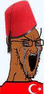 Colorlesspy(nameroach) angry bald brown_skin clothes crying fez flag:turkiye glasses hat looking_to_the_right nigger open_mouth soyjak star_and_crescent stretched_chin stretched_mouth stubble subvariant:soyak_34 transparent_background turk turkiye turkroach tvrkaryan variant:soyak // 607x1300 // 365.0KB