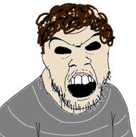 angry baldis_basics black_eyes brown_hair grey_shirt open_mouth principal_of_the_thing stubble variant:feraljak white_skin // 642x645 // 47.9KB