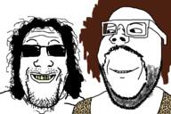 2soyjaks afro are_you_soying_what_im_soying glasses hair lmfao moustache music stubble variant:gapejak variant:markiplier_soyjak // 1200x800 // 76.9KB