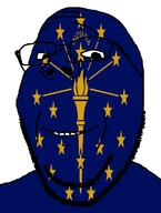 flag flag:Indiana glasses indiana looking_at_you smile soyjak star_(symbol) stubble subvariant:wholesome_soyjak teeth template text united_states variant:gapejak // 582x772 // 23.9KB