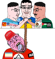 ack azov_battalion black_lives_matter bloodshot_eyes coal communism crimestone hammer_and_sickle ice liberal maga map_(pedophile) mexico op_here_i_transheart_bbc palestine pedophile pig rope star_of_david tranny transgender_flag ukraine variant:bernd variant:chudjak z_(russian_symbol) // 1200x1290 // 698.2KB