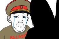 2soyjaks closed_mouth clothes communism crying ear hammer_and_sickle hanging hat kgb kuz military military_cap rope soyjak soyjak_party stubble suicide tragedyjakking variant:cobson variant:kuzjak // 1137x744 // 150.2KB