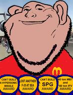 afghanistan amerimutt award cant_build_a_hypersonic_missile_award ear eyebrows kabul mcdonalds smile smug soyjak subvariant:impish_amerimutt text variant:impish_soyak_ears // 1116x1456 // 185.3KB