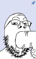 badge blowjob blue_background cum faggot gay glasses meta:pornographic_content nsfw open_mouth penis pubic_hair sex soyjak sticky stubble subvariant:blowjob_gapejak template testicles variant:gapejak vein veiny_cock // 600x976 // 33.7KB