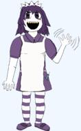 blush clothes female full_body hair maid metal_(music) musician open_mouth purple_hair sock syringe variant:soytan wave yakui_the_maid // 1352x2196 // 66.6KB