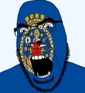 angry animal county flag flag:oslo glasses hair holding_object lion looking_to_the_left norway norwegian_text open_mouth oslo soyjak star stubble teeth text thick_eyebrows transparent_background variant:cobson // 721x789 // 174.1KB