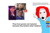 clothes communism counter-signal_meme dumbsville h3h3_productions idubbbz leftist lgbt open_mouth red_hair shoeonhead soyjak stubble tranny variant:two_pointing_soyjaks youtube // 1080x720 // 319.1KB