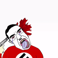 ack animated arm blood bloodshot_eyes crying dead firearm glasses gun hair hand holding_gun holding_object holding_pistol mustache nazism oe_cake open_mouth pistol pol_4chan shooting soyjak subvariant:patrick suicide swastika tongue total_cracker_death variant:chudjak video weapon // 1000x839 // 19.8MB