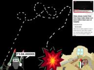 2soyjaks balaclava bloodshot_eyes country dead explosion flag glasses hair hamas headband israel its_da_jooz lipstick mustache news open_mouth palestine rocket rubble speech_bubble stubble text variant:bernd variant:markiplier_soyjak war yellow_teeth // 6937x5175 // 955.2KB