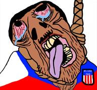 america_first amerimutt anti_mutt badge bloodshot_eyes brown_skin clothes country crying filipino flag flag:czechia flag:united_states hair hanging hat open_mouth philippines rope soyjak star stubble subvariant:brunetto symbol text tongue variant:bernd yellow_teeth // 485x450 // 196.3KB