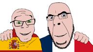 bald blue_eyes eyes_like_the_o-o-cean france glasses green_eyes happy no_more_brother_wars op_is_an_aryan_beast_for_not_taging_his_own_posts pink_skin spain stubble variant:cobson variant:feraljak white_background // 1920x1075 // 131.8KB