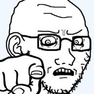 crazy disgusted ear glasses half_open_mouth hand picrew pointing pointing_at_viewer scared soyjak stubble transparent_background variant:soyak // 600x600 // 21.3KB
