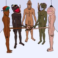 brown_skin brown_troonjak buff drawn_background fnf_pedo foot full_body jartycuck knot meta:pornographic_content meximutt muscular_male mutt naked penis rope slopjak subvariant:chudjak_front subvariant:chudplier subvariant:euromutt subvariant:jartycuck variant:bernd variant:chudjak variant:markiplier_soyjak variant:meximutt // 1139x1128 // 110.7KB