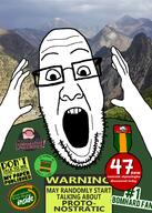 badge glasses indo_european irl_background linguistics open_mouth proto_indo_european soyjak sticker stubble text tongue variant:ppp // 1000x1400 // 1.1MB