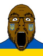 brown_skin country flag flag:ukraine glasses hohol open_mouth soyjak stubble ukraine variant:flartson // 410x524 // 12.7KB