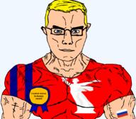 arm award blue_eyes buff christianity closed_mouth clothes eastern_orthodox flag flag:russia flag:volograd_oblast full_body glasses hair oblast orthodox_cross russia soyjak statue subvariant:chudjak_front subvariant:muscular_chud sword text the_motherland_calls transparent transparent_background tshirt variant:chudjak vein volograd_oblast yellow_hair // 1059x929 // 84.2KB