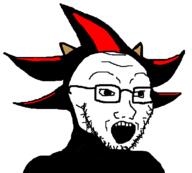 animated excited glasses open_mouth shadow_the_hedgehog shaking sonic_the_hedgehog soyjak stubble variant:soyak // 1110x1000 // 146.2KB