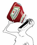 arm food glasses hand holding_object ketchup mustache soyjak stubble variant:6soylent // 567x692 // 41.4KB