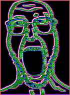 bald black_background distorted forehead_lines glasses glitch inverted neck nose open_mouth soyjak stubble surealism teeth variant:ukrojak variant:unknown // 568x776 // 64.5KB