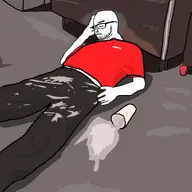 black_pill dbdr employee fast_food frown glasses sad sega sonic stubble the_hat_just_had_to_go_flying trace variant:uncjak wagie worker // 1080x1080 // 366.4KB