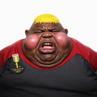 ai_but_not_completely_ai_doe armor award big_lips big_nose black_skin blond blush character:hunky clothes ext=mp4 eyebrows fat hair helmet jakparty_soy mecha_suit meta:ai_generated open_eyes realistic series:fusionjaks subvariant:branigger subvariant:fat_alicia subvariant:hunky_twink_sex_machine suit variant:alicia variant:brandon video wall white_background