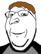 band beard big_nose black_shirt brown_hair edgemaster42 glasses grey_shirt hair incel incelcore israeli jewish_nose musician smile stubble subvariant:wholesome_soyjak variant:gapejak // 600x800 // 27.3KB