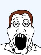 brown_hair clothes family_guy glasses hair open_mouth peter_griffin soyjak variant:markiplier_soyjak // 600x800 // 20.9KB