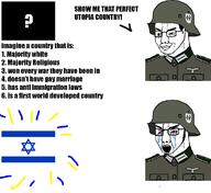 crying flag flag:israel helmet israel nazism stahlhelm tear variant:chudjak wordswordswords // 1157x1062 // 322.0KB