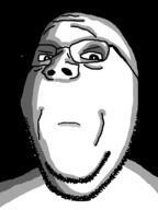 black_background closed_mouth dark frown glasses neutral ominous soyjak stubble subvariant:wholesome_soyjak variant:gapejak // 600x800 // 19.9KB