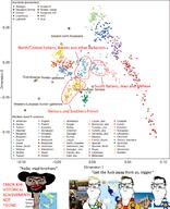 Terroni a10_eyes aryan asia blond brown_hair genetics graph greece italy map mediterranean meta:tagme north_america portugal shitskin sicily south_america spain subvariant:euroaryan subvariant:euromutt variant:markiplier_soyjak // 850x1046 // 605.2KB