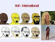 4chan arab asian beard black_skin brown_eyes brown_skin glasses int_(4chan) multiple_soyjaks negro open_mouth shaved soyjak stubble variant:soyak woman yellow_hair yellow_skin // 2053x1578 // 1.6MB