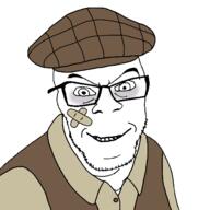 bandage beret clothes glasses hat smile soyjak stubble variant:feraljak // 1500x1500 // 105.7KB