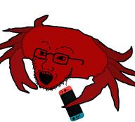 animal crab glasses nintendo nintendo_switch open_mouth soyjak stubble variant:soyak video_game // 960x872 // 348.4KB